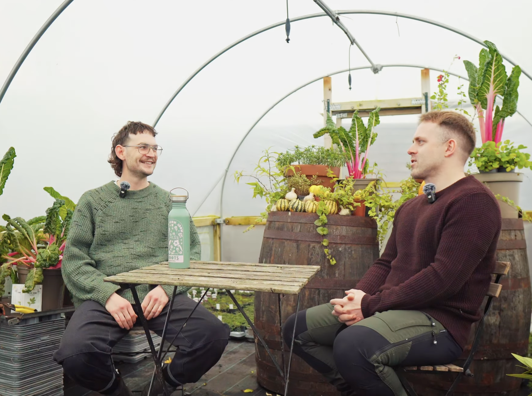 ROOTS TV hosts in polytunnel